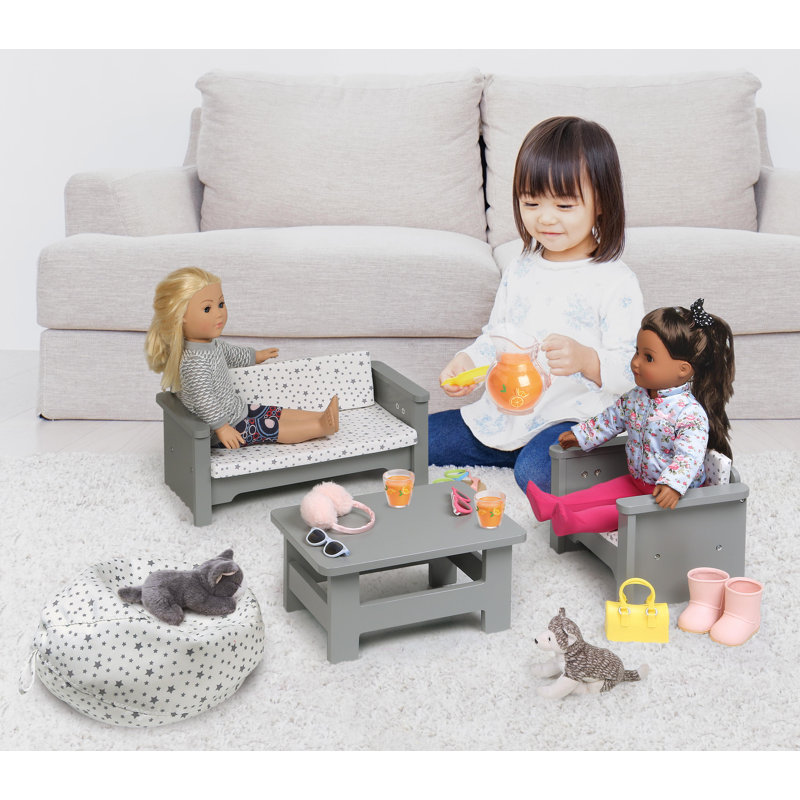 Badger Basket Living Room Furniture Set for 18 inch Dolls Reviews Wayfair